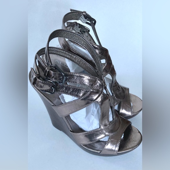 Aldo Leather Wedge Platform Sandals - Picture 2 of 8